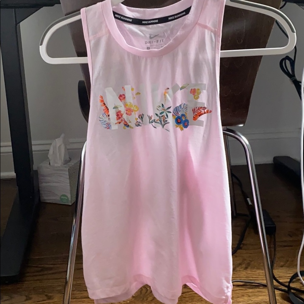Nike pink floral tank